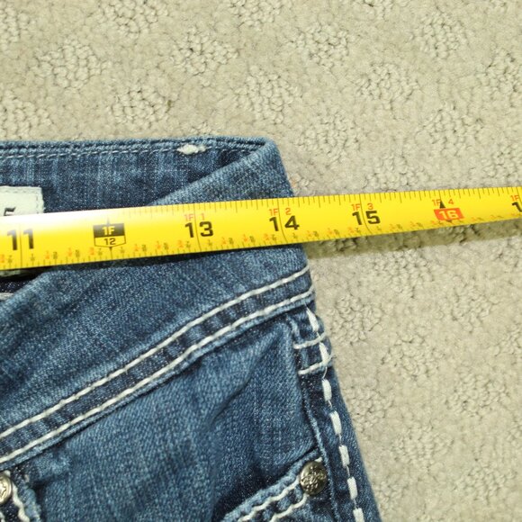 BKE Denim Starlite Cropped Cuffed Heavy Stitching Blue Jeans Size 25 (Act 28x17) - Picture 7 of 7